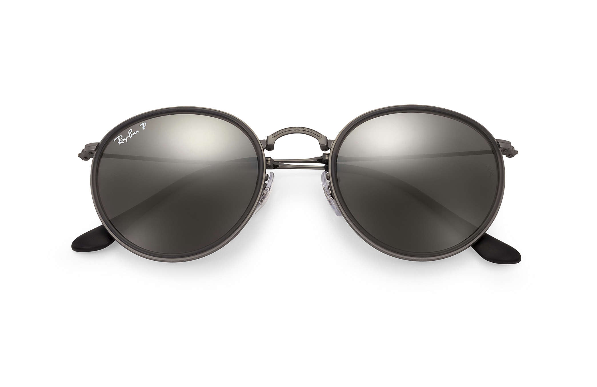 Vintage Flip up Sunglasses Double Lens Round Black Eye Glasses